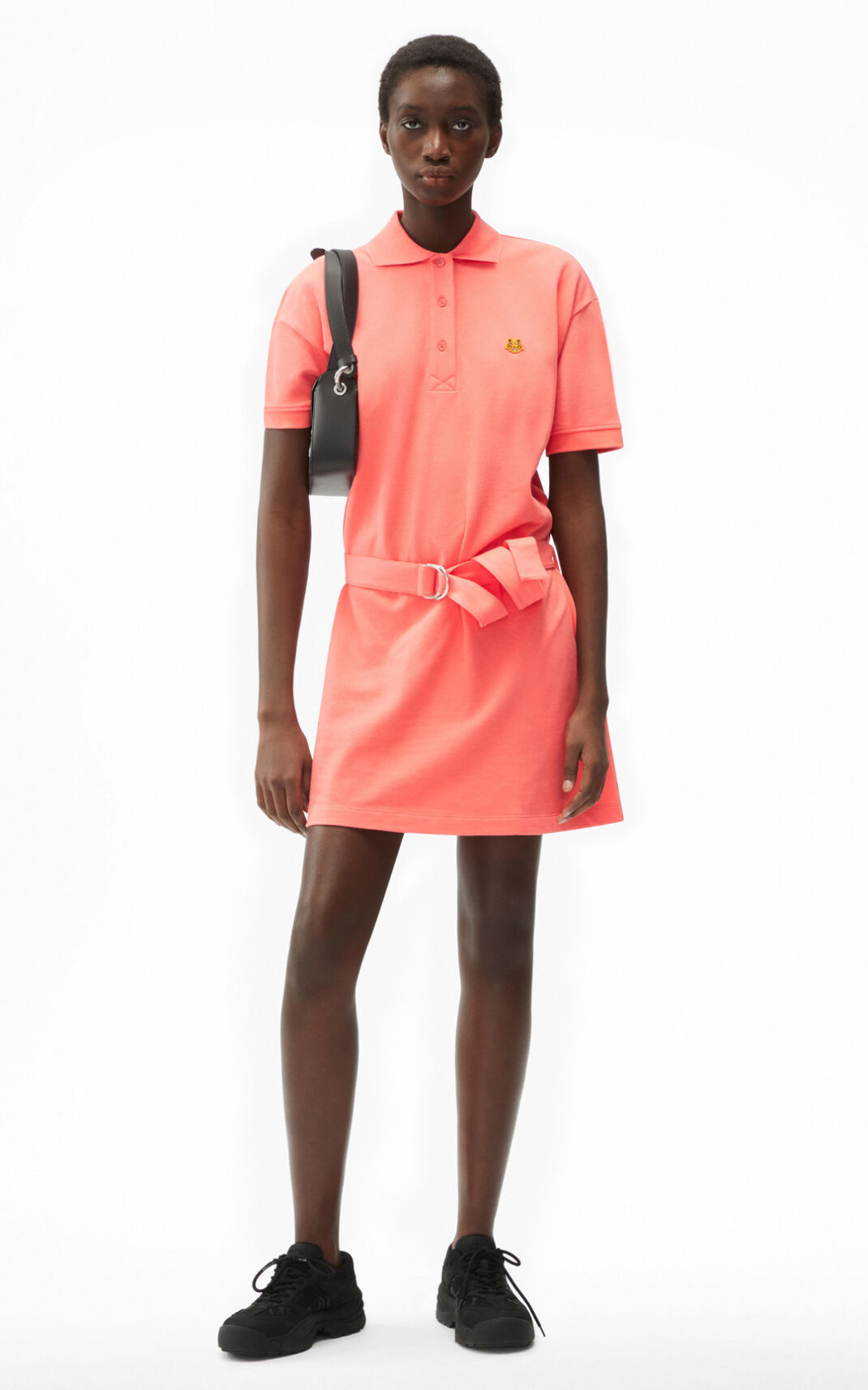 Kenzo Tiger crest polo Elbise Bayan Pembe | 3517-KMFBS